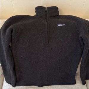 Patagonia Black Quarter-Zip Fleece Sweatshirt/Pullover